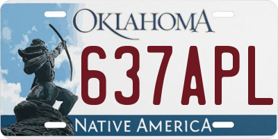 OK license plate 637APL