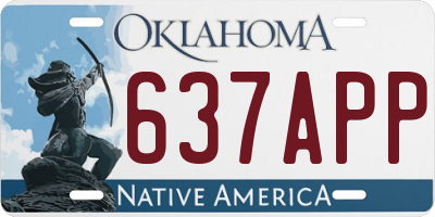 OK license plate 637APP