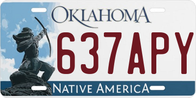 OK license plate 637APY