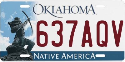 OK license plate 637AQV