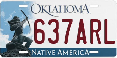 OK license plate 637ARL