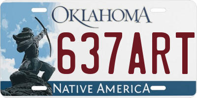 OK license plate 637ART
