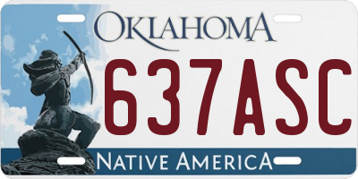 OK license plate 637ASC