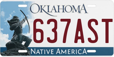 OK license plate 637AST