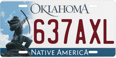 OK license plate 637AXL