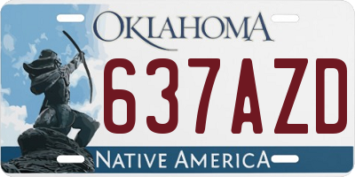 OK license plate 637AZD
