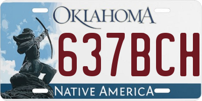 OK license plate 637BCH
