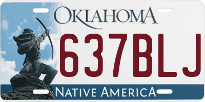 OK license plate 637BLJ