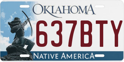 OK license plate 637BTY