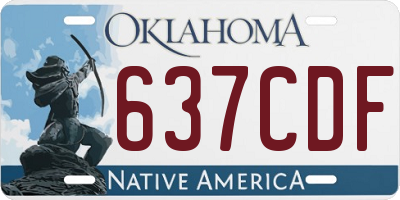 OK license plate 637CDF