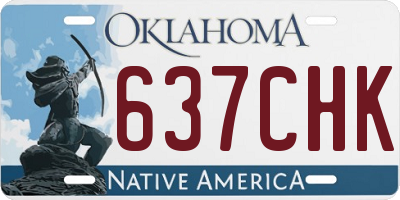 OK license plate 637CHK