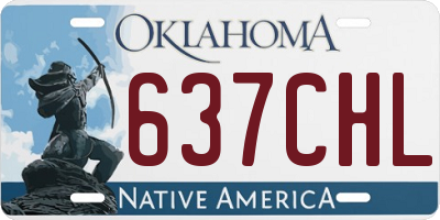 OK license plate 637CHL