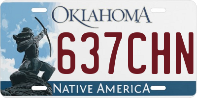 OK license plate 637CHN