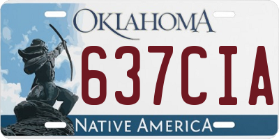OK license plate 637CIA