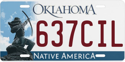 OK license plate 637CIL