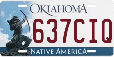 OK license plate 637CIQ