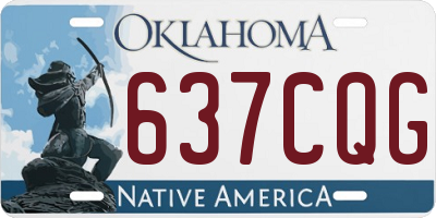OK license plate 637CQG