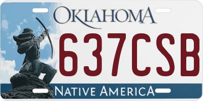 OK license plate 637CSB