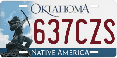 OK license plate 637CZS