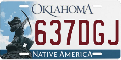 OK license plate 637DGJ