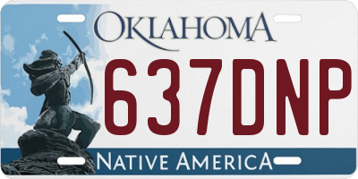 OK license plate 637DNP