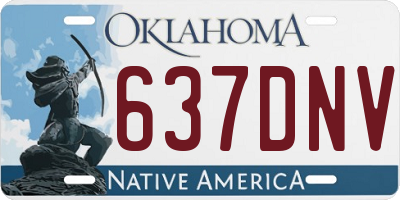 OK license plate 637DNV