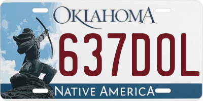 OK license plate 637DOL