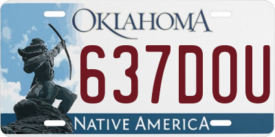 OK license plate 637DOU