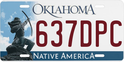 OK license plate 637DPC