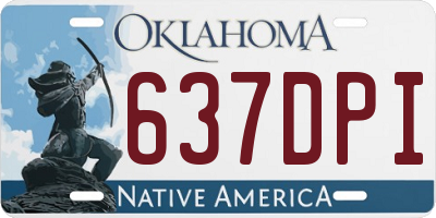 OK license plate 637DPI