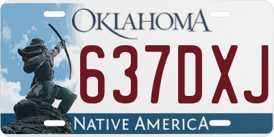 OK license plate 637DXJ