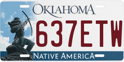 OK license plate 637ETW