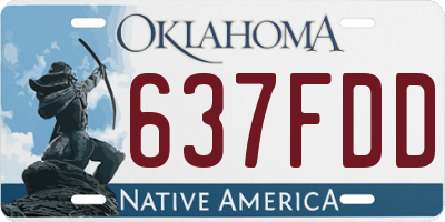 OK license plate 637FDD