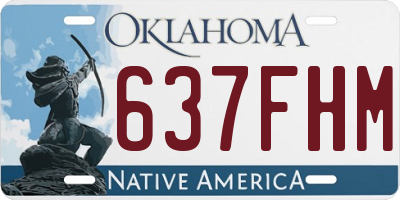 OK license plate 637FHM