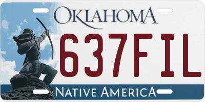 OK license plate 637FIL