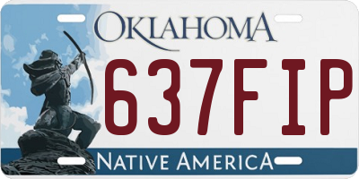 OK license plate 637FIP