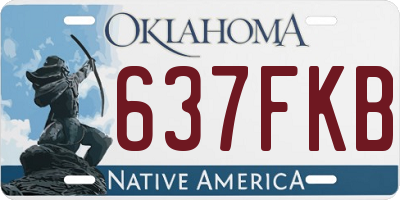 OK license plate 637FKB