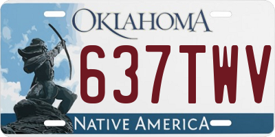 OK license plate 637TWV