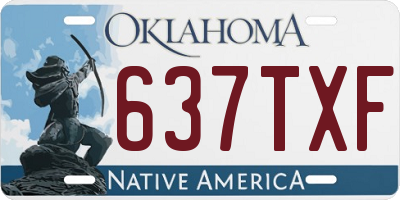OK license plate 637TXF