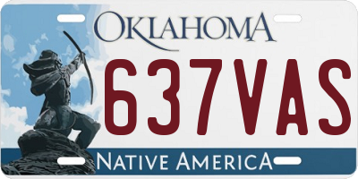 OK license plate 637VAS