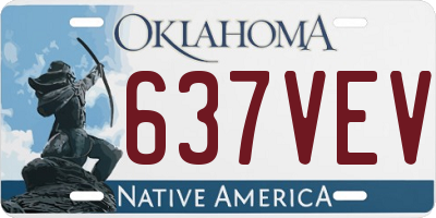OK license plate 637VEV