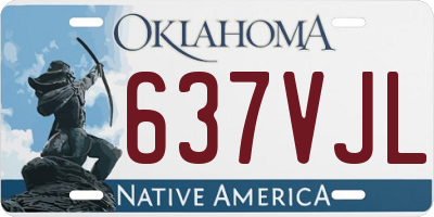 OK license plate 637VJL