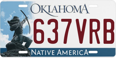 OK license plate 637VRB