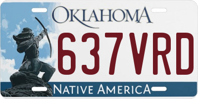 OK license plate 637VRD