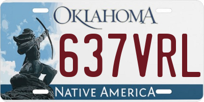 OK license plate 637VRL