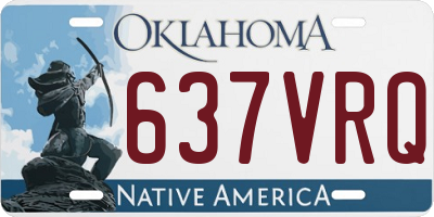 OK license plate 637VRQ