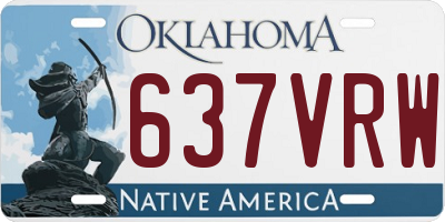 OK license plate 637VRW