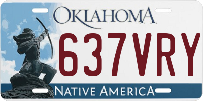 OK license plate 637VRY