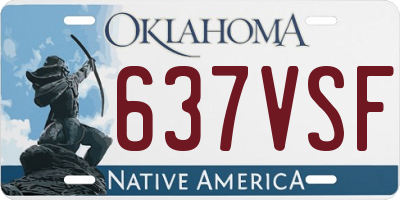 OK license plate 637VSF