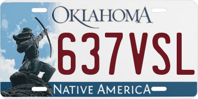 OK license plate 637VSL